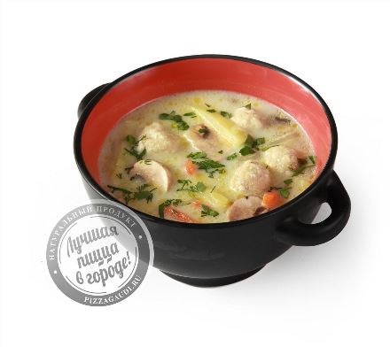 Суп сырный с куриными фрикадельками